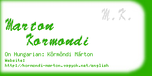 marton kormondi business card